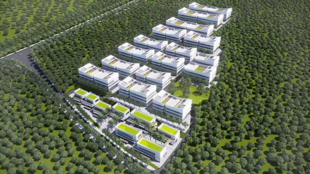 連州市現(xiàn)代食品產(chǎn)銷研創(chuàng)新綜合體效果圖。